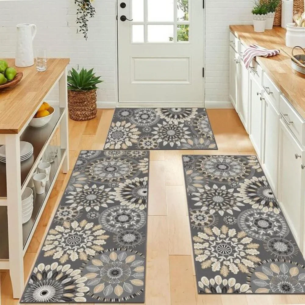 New 3-Piece Kitchen Rug Set, Washable Non-Slip Farmhouse Mats for Floor
